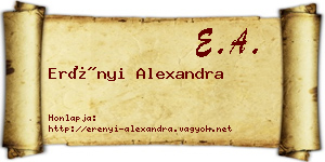 Erényi Alexandra névjegykártya